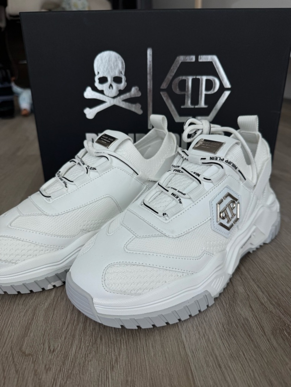 Philipp Plein Women White Sneakers TRAINER PREDATOR Size 37